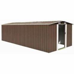 Topdeal Abri De Jardin 257x580x181 Cm Métal Marron