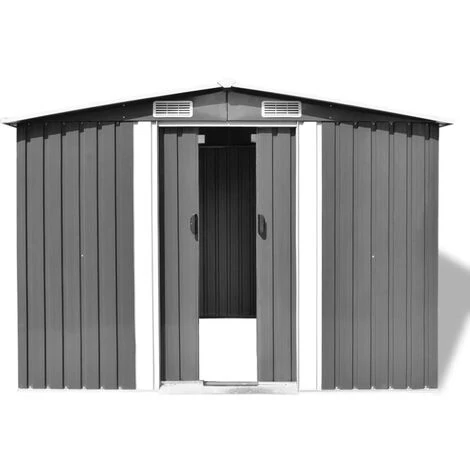 Topdeal Abri De Stockage Pour Jardin Métal Gris 257 X 205 X 178 Cm 5 Topdeal Abri De Stockage Pour Jardin Métal Gris 257 X 205 X 178 Cm – Image 3