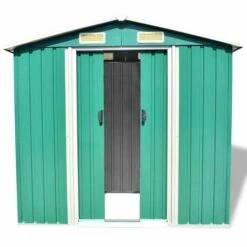 Topdeal Abri De Stockage Pour Jardin Métal Vert 204 X 132 X 186 Cm -France Abri de jardin Soldes Boutique 52090758 4
