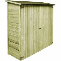 Topdeal Abri à Outils De Jardin Pinède Imprégnée 182x76x175 Cm