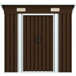 Topdeal Abri De Stockage Pour Jardin Marron 194x121x181 Cm Acier 10 Topdeal Abri De Stockage Pour Jardin Marron 194x121x181 Cm Acier -France Abri de jardin Soldes Boutique 52091743 4