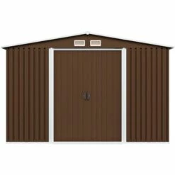 Topdeal Abri De Stockage Pour Jardin Marron 257x205x178 Cm Acier -France Abri de jardin Soldes Boutique 52091744 4