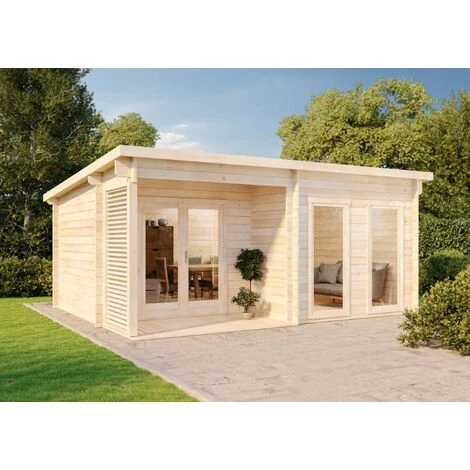 CARLSSON Abri De Jardin Orkus-44 Naturel , 44 Mm Épaisseur Paroi 560 X 442 Cm - Sans Traitement De Couleur 4 CARLSSON Abri De Jardin Orkus-44 Naturel , 44 Mm Épaisseur Paroi 560 X 442 Cm - Sans Traitement De Couleur – Image 2