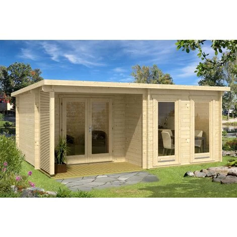 CARLSSON Abri De Jardin Orkus-44 Naturel , 44 Mm Épaisseur Paroi 560 X 442 Cm - Sans Traitement De Couleur 6 CARLSSON Abri De Jardin Orkus-44 Naturel , 44 Mm Épaisseur Paroi 560 X 442 Cm - Sans Traitement De Couleur – Image 4