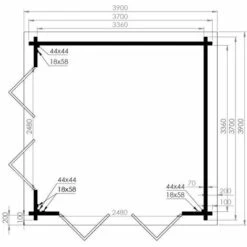 ALPHOLZ Abri De Jardin Sunshine ISO Avec Grande Porte-fenêtre Naturel , 40 Mm Épaisseur Paroi 390 X Cm - Sans Traitement De Couleur -France Abri de jardin Soldes Boutique 52508887 4