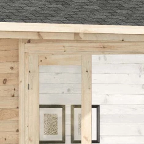 ALPHOLZ Abri De Jardin Pentagonal Liwa Naturel , 28 Mm Épaisseur Paroi 608 X 312 Cm - Sans Traitement De Couleur 5 ALPHOLZ Abri De Jardin Pentagonal Liwa Naturel , 28 Mm Épaisseur Paroi 608 X 312 Cm - Sans Traitement De Couleur – Image 3