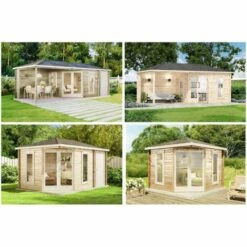 ALPHOLZ Abri De Jardin Pentagonal Liwa Naturel , 28 Mm Épaisseur Paroi 608 X 312 Cm - Sans Traitement De Couleur 10 ALPHOLZ Abri De Jardin Pentagonal Liwa Naturel , 28 Mm Épaisseur Paroi 608 X 312 Cm - Sans Traitement De Couleur -France Abri de jardin Soldes Boutique 52642975 4