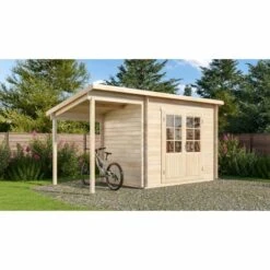 CARLSSON Abri De Jardin Martina-28 Toit Monopente Marron Imprégné, 28 Mm Épaisseur Paroi 450 X 225 Cm - Marron