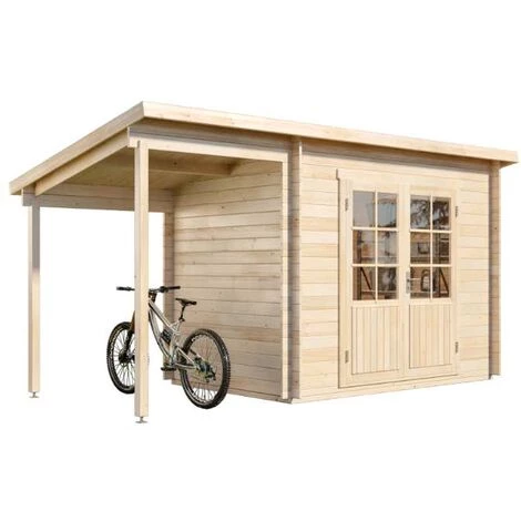 CARLSSON Abri De Jardin Martina-28 Toit Monopente Marron Imprégné, 28 Mm Épaisseur Paroi 450 X 225 Cm - Marron 4 CARLSSON Abri De Jardin Martina-28 Toit Monopente Marron Imprégné, 28 Mm Épaisseur Paroi 450 X 225 Cm - Marron – Image 2