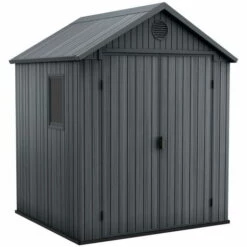 Chalet & Jardin Abri Jardin Résine Aspect Bois Darwin 66 3 M² - Gris