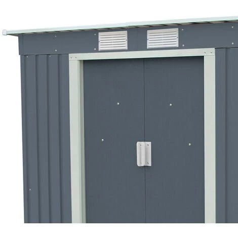 GARDIUN Abri De Jardin En Métal Buckingham - 2,43 M² Ext. 121x201x176 Cm Acier Galvanisé Anthracite 4 GARDIUN Abri De Jardin En Métal Buckingham - 2,43 M² Ext. 121x201x176 Cm Acier Galvanisé Anthracite – Image 2