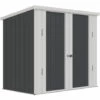 Outsunny Abri De Jardin - Remise Pour Outils - Cabanon Portes Verrouillables - Dim. 147L X 86l X 134H Cm - Tôle D'acier Gris Blanc - Gris