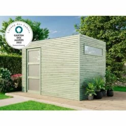 GartenTiger Cabane à Outils QBS (en Option Avec Toit) Vert Imprégné Sous Pression, 28 Mm Épaisseur De Paroi 300 X 210 Cm - Vert