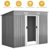 COSTWAY Abri De Jardin En Métal 5.64m³ Remise à Outils Extérieur 238x131x181cm Avec 2 Portes Coulissantes Et Fenêtre AéréImperméable -France Abri de jardin Soldes Boutique 54044655 1