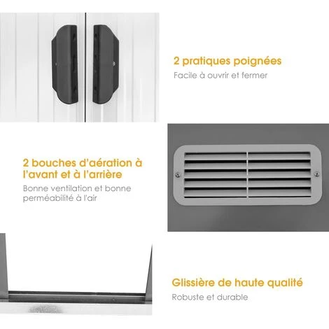 COSTWAY Abri De Jardin En Métal 5.64m³ Remise à Outils Extérieur 238x131x181cm Avec 2 Portes Coulissantes Et Fenêtre AéréImperméable 5 COSTWAY Abri De Jardin En Métal 5.64m³ Remise à Outils Extérieur 238x131x181cm Avec 2 Portes Coulissantes Et Fenêtre AéréImperméable – Image 3