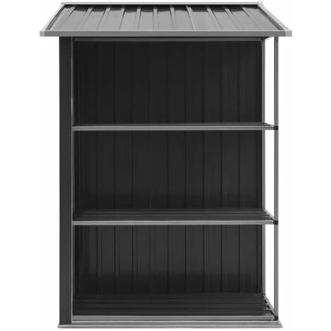Hommoo Abri De Jardin Avec Etagere Anthracite 205x130x183 Cm Fer 7 Hommoo Abri De Jardin Avec Etagere Anthracite 205x130x183 Cm Fer – Image 5