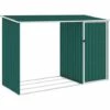 Hommoo Abri A Bois De Jardin Vert 245x98x159 Cm Acier Galvanise -France Abri de jardin Soldes Boutique 54153350 1