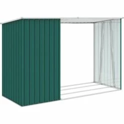 Hommoo Abri A Bois De Jardin Vert 245x98x159 Cm Acier Galvanise 11 Hommoo Abri A Bois De Jardin Vert 245x98x159 Cm Acier Galvanise -France Abri de jardin Soldes Boutique 54153350 5