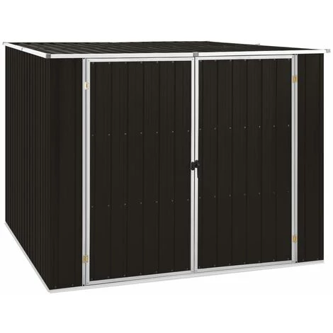 Hommoo Abri De Jardin Marrron 195x198x159 Cm Acier Galvanise 3 Hommoo Abri De Jardin Marrron 195x198x159 Cm Acier Galvanise