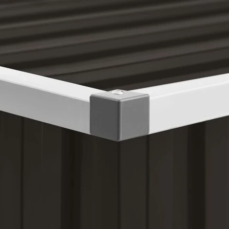 Hommoo Abri De Jardin Marrron 195x198x159 Cm Acier Galvanise 5 Hommoo Abri De Jardin Marrron 195x198x159 Cm Acier Galvanise – Image 3