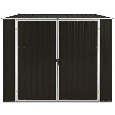Hommoo Abri De Jardin Marrron 195x198x159 Cm Acier Galvanise 6 Hommoo Abri De Jardin Marrron 195x198x159 Cm Acier Galvanise – Image 4