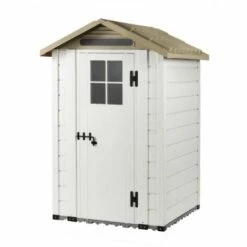 EZOOZA Abris En Résine Tuscany Evo 120 Blanc/Beige 144x137x214 Cm - Beige