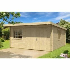 Garage Et Entrepôt 44B Carlsson - 1 Place Naturel , 44 Mm Épaisseur De Paroi 572 X 612 Cm - Sans Traitement De Couleur -France Abri de jardin Soldes Boutique 54375890 2