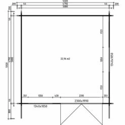 Garage Et Entrepôt 44B Carlsson - 1 Place Naturel , 44 Mm Épaisseur De Paroi 572 X 612 Cm - Sans Traitement De Couleur -France Abri de jardin Soldes Boutique 54375890 4