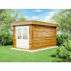 CARLSSON Abri De Jardin Cuxhaven-28 C Naturel , 28 Mm Épaisseur Paroi 278 X 428 Cm