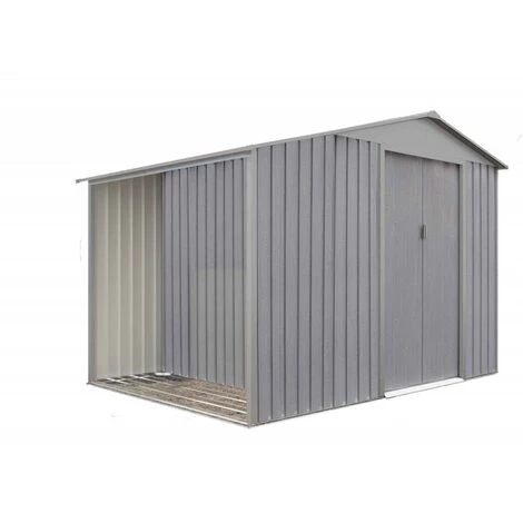 CHALET & JARDIN ABRI DE JARDIN + Bûcher EN MÉTAL ASPECT BOIS VIEILLI 3 CHALET & JARDIN ABRI DE JARDIN + Bûcher EN MÉTAL ASPECT BOIS VIEILLI