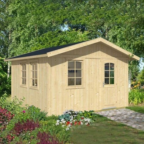 ALPHOLZ Abri De Jardin Lennart Naturel , 70 Mm Épaisseur Paroi 447 X 470 Cm - Sans Traitement De Couleur 3 ALPHOLZ Abri De Jardin Lennart Naturel , 70 Mm Épaisseur Paroi 447 X 470 Cm - Sans Traitement De Couleur