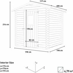 ALCE Abri De Jardin En Bois Rangement Pour Outils 198x198cm Regis -France Abri de jardin Soldes Boutique 54641624 4