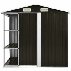 Topdeal Abri De Jardin Avec étagère Marron 205x130x183 Cm Fer FF47105_FR -France Abri de jardin Soldes Boutique 54643152 3