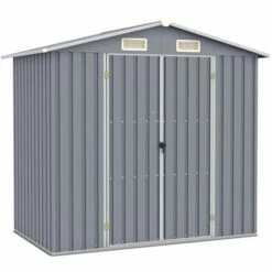 Topdeal Abri De Jardin Gris 205x129x183 Cm Acier Galvanisé FF46298_FR