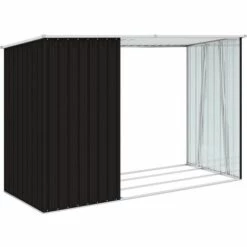 Topdeal Abri à Bois De Jardin Marron 245x98x159 Cm Acier Galvanisé FF46296_FR -France Abri de jardin Soldes Boutique 54643713 5