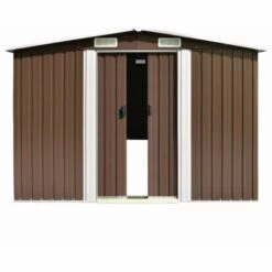 Topdeal Abri De Jardin Marron 257x990x181 Cm Acier Galvanisé FF47039_FR -France Abri de jardin Soldes Boutique 54643716 5