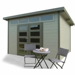 SOLID Abri Jardin Bois "Venezia" - 8.91 M² - 3.33 X 2.7 X 2.33 M - 28 Mm