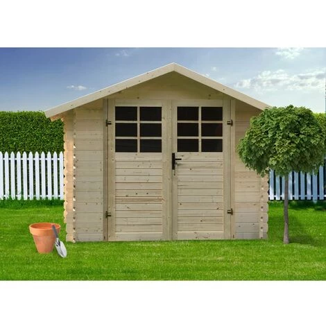 SOLID Abri Jardin Bois Traditionnel - 8.88 M2 - 2.98 X 2.98x 2.18 M - 28 Mm 4 SOLID Abri Jardin Bois Traditionnel - 8.88 M2 - 2.98 X 2.98x 2.18 M - 28 Mm – Image 2