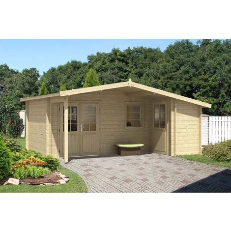 ALPHOLZ Abri De Jardin Nordkapp-40 A Naturel , 40 Mm Épaisseur Paroi 558 X 468 Cm - Sans Traitement De Couleur 4 ALPHOLZ Abri De Jardin Nordkapp-40 A Naturel , 40 Mm Épaisseur Paroi 558 X 468 Cm - Sans Traitement De Couleur – Image 2