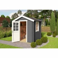 LASITAMAJA Cabane à Outils Wels Gris Peinture De Protection Contre Les Intempéries, 28 Mm Épaisseur Paroi 340 X 320 Cm - Gris 7 LASITAMAJA Cabane à Outils Wels Gris Peinture De Protection Contre Les Intempéries, 28 Mm Épaisseur Paroi 340 X 320 Cm - Gris -France Abri de jardin Soldes Boutique 55415787 3