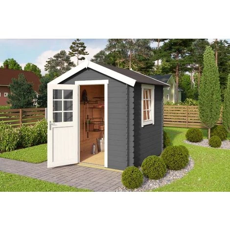 LASITAMAJA Cabane à Outils Wels Gris Peinture De Protection Contre Les Intempéries, 28 Mm Épaisseur Paroi 340 X 320 Cm - Gris 5 LASITAMAJA Cabane à Outils Wels Gris Peinture De Protection Contre Les Intempéries, 28 Mm Épaisseur Paroi 340 X 320 Cm - Gris – Image 3