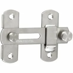 FONTAINEBLEAU Verrou De Porte Coulissante Serrure De Porte Loquet à Bascule Boulon De Verrouillage De Boucle Avec Vis Pour Porte, Fenêtre, Placard Et Jardin, Finition Brossée En Acier Inoxydable,1Pcs, Longueur 100MM