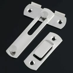 FONTAINEBLEAU Verrou De Porte Coulissante Serrure De Porte Loquet à Bascule Boulon De Verrouillage De Boucle Avec Vis Pour Porte, Fenêtre, Placard Et Jardin, Finition Brossée En Acier Inoxydable,1Pcs, Longueur 100MM -France Abri de jardin Soldes Boutique 55567550 4