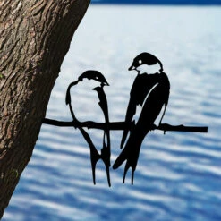 FONTAINEBLEAU Silhouette Doiseau En Métal, 2 Oiseaux Sur La Branche Métal Art Jardin Décoration Doiseaux En Métal,1Pcs -France Abri de jardin Soldes Boutique 55567556 5