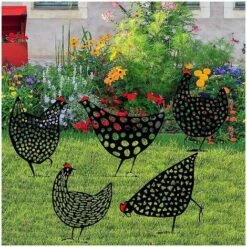 FONTAINEBLEAU Lot De 5 Poules Réalistes - Décoration De Jardin - Décoration En Forme De Poulet - Silhouette De Cour Pour Pelouse, Chemin, Trottoir, Jardin -France Abri de jardin Soldes Boutique 55567558 3