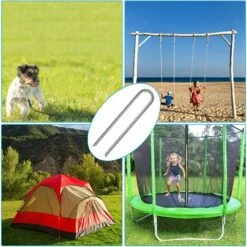 FONTAINEBLEAU Ensemble De 4 Piquets De Fixation En U, Piquets Robustes En Acier Galvanisé Pour Trampoline, Tente De Camping Et Jardin -France Abri de jardin Soldes Boutique 55567564 4