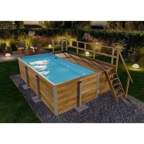 POOLCREW Piscine En Bois Massif "Ligne Exclusive" S Naturel Imprégné Sous Pression 309 X 416 Cm - Sans Traitement De Couleur 4 POOLCREW Piscine En Bois Massif "Ligne Exclusive" S Naturel Imprégné Sous Pression 309 X 416 Cm - Sans Traitement De Couleur – Image 2