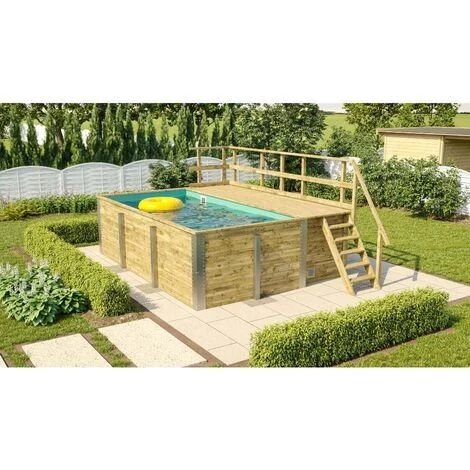 POOLCREW Piscine En Bois Massif "Ligne Exclusive" S Naturel Imprégné Sous Pression 309 X 416 Cm - Sans Traitement De Couleur 6 POOLCREW Piscine En Bois Massif "Ligne Exclusive" S Naturel Imprégné Sous Pression 309 X 416 Cm - Sans Traitement De Couleur – Image 4