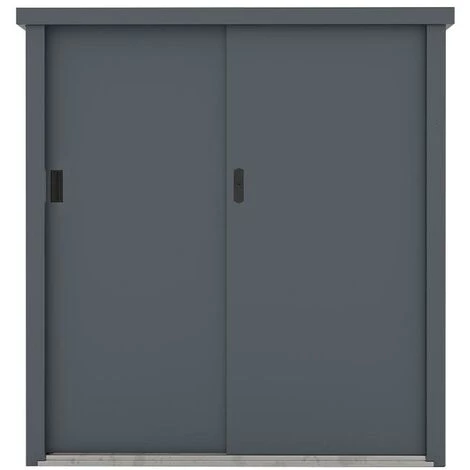 VENTE-UNIQUE.COM Armoire De Rangement De Jardin En Métal Acier Galvanisé Gris 1,31 M3 125x80x131 Cm REIVAX - Gris Anthracite 4 VENTE-UNIQUE.COM Armoire De Rangement De Jardin En Métal Acier Galvanisé Gris 1,31 M3 125x80x131 Cm REIVAX - Gris Anthracite – Image 2