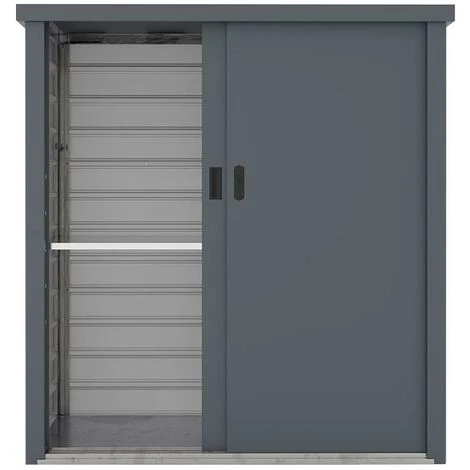 VENTE-UNIQUE.COM Armoire De Rangement De Jardin En Métal Acier Galvanisé Gris 1,31 M3 125x80x131 Cm REIVAX - Gris Anthracite 5 VENTE-UNIQUE.COM Armoire De Rangement De Jardin En Métal Acier Galvanisé Gris 1,31 M3 125x80x131 Cm REIVAX - Gris Anthracite – Image 3